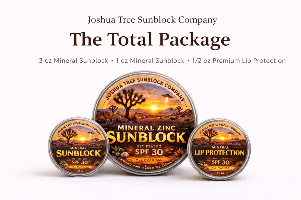 Joshua Tree Mineral Sun Balm Season Opener Bundle | Natural Lip Balm + 1oz + 3oz Titanium Mineral Sun Protection