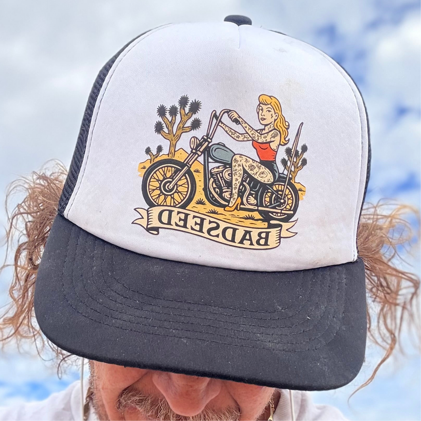 Badseed Chopper Girl Trucker Hat – Snapback, Desert Outlaw Edition
